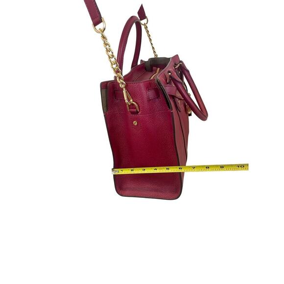 MICHAEL KORS NOUVEAU LARGE SATCHEL BAG PADLOCK KEY CROSSBODY BERRY VERSATILE - Picture 12 of 16